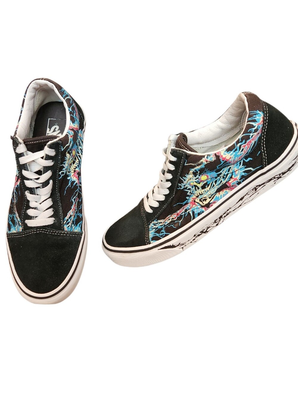 Vans Old Skool "Zap" Glow In The Dark Skull Sneakers Men 8.5/Women 10 Unisex